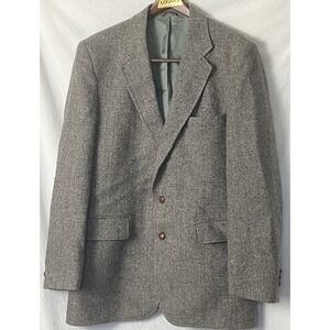 Vintage Levi Strauss Jacket Mens 42R Grey Wool Tweed Sport Coat Blazer 80s‎